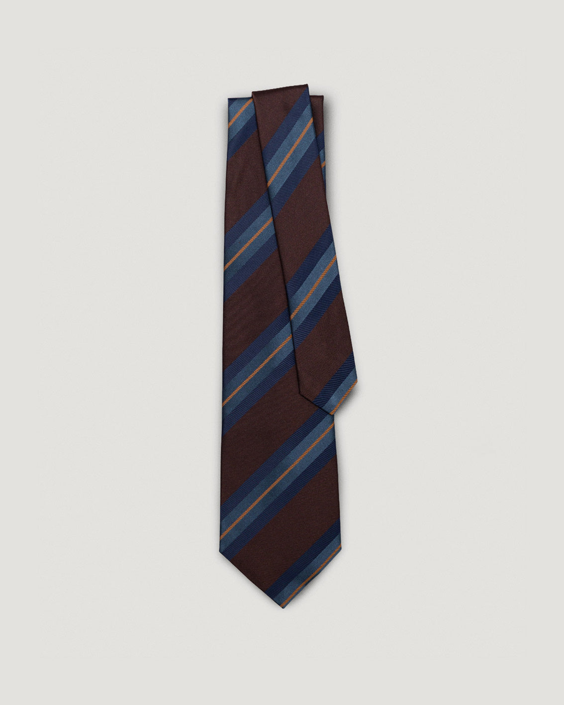 Simone brown striped silk tie