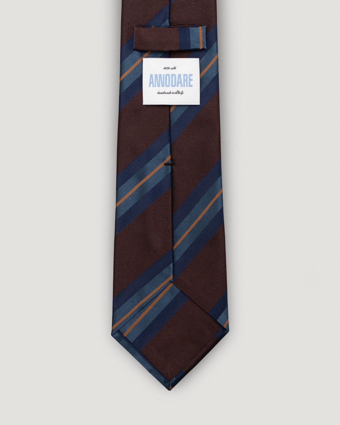 Simone brown striped silk tie
