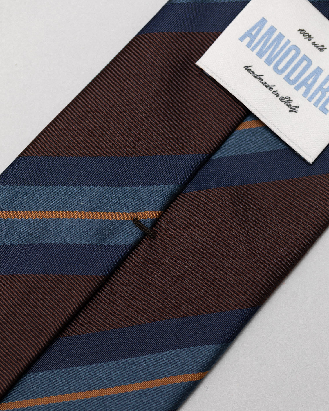 Simone brown striped silk tie