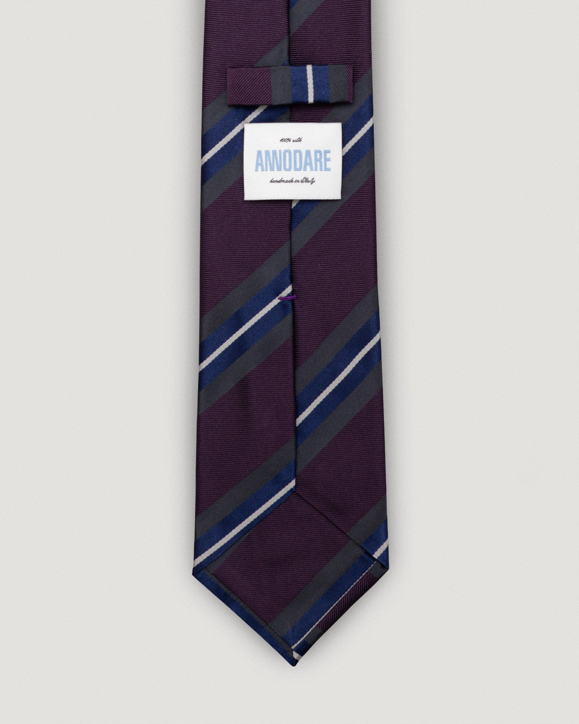 Simone burgundy striped silk tie