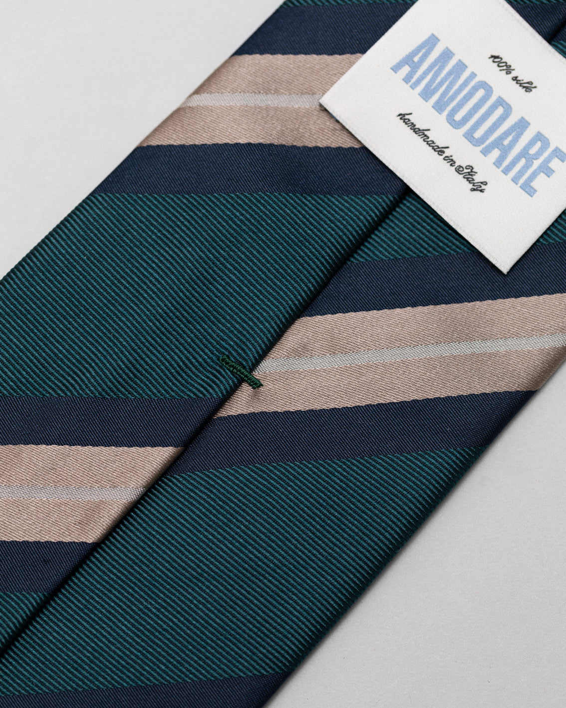 Simone petrol striped silk tie