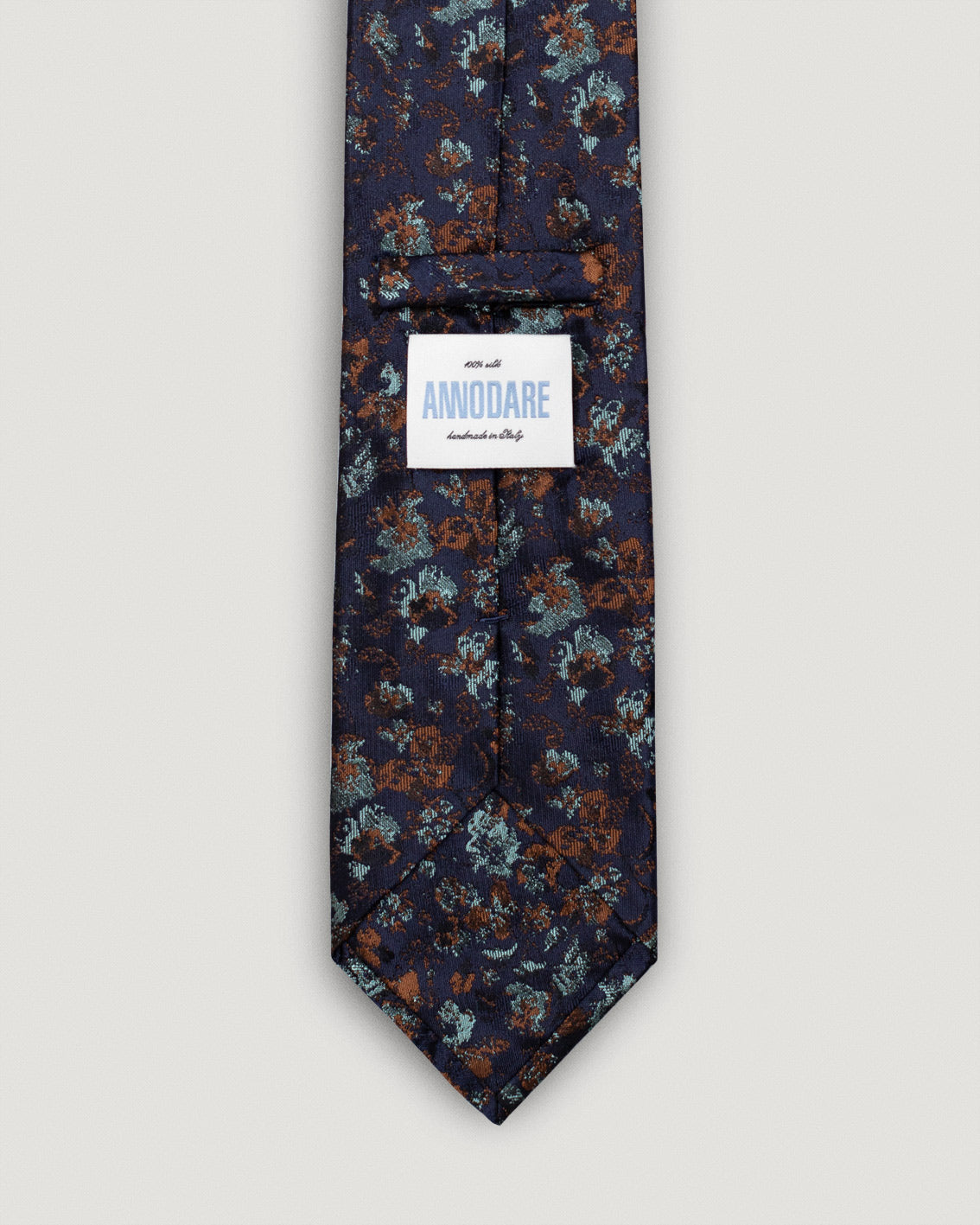 Vittorio light blue copper floral silk tie