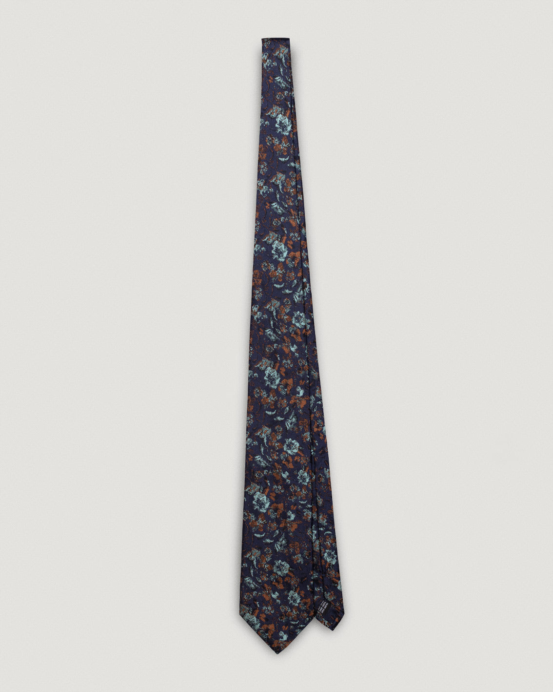Vittorio light blue copper floral silk tie