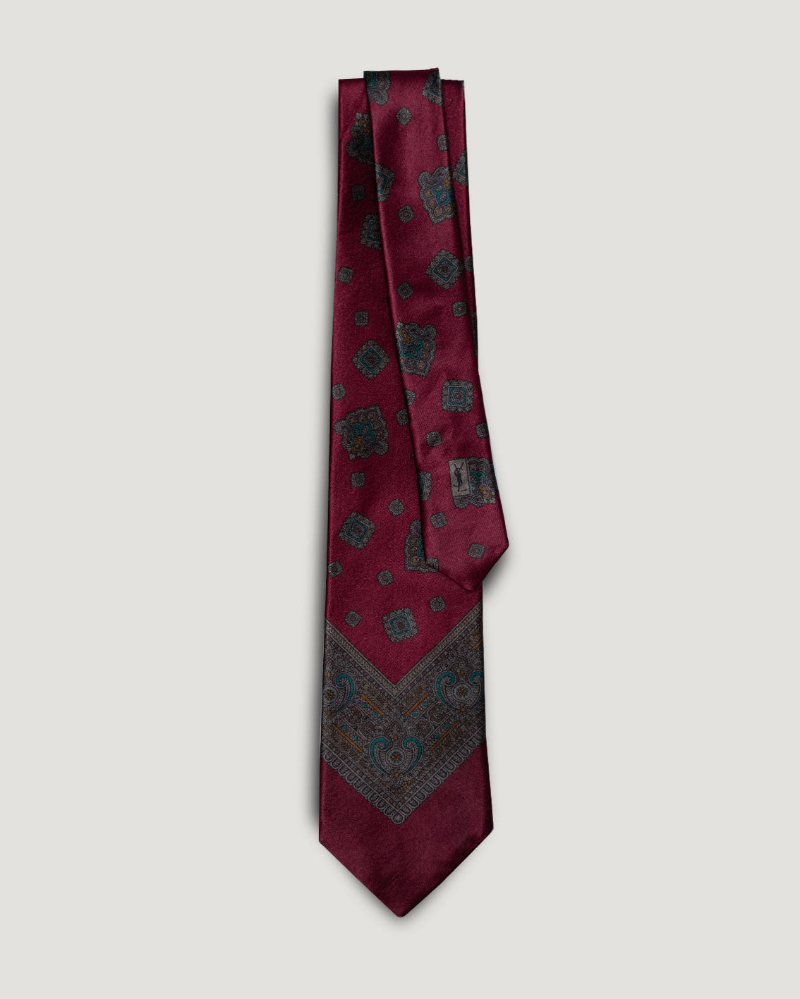 YSL medallion vintage silk tie